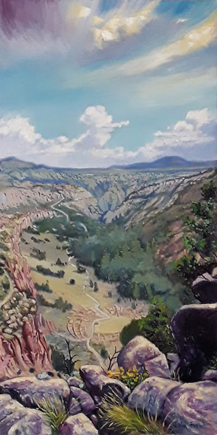 About this Painting: Above Frijoles Canyon