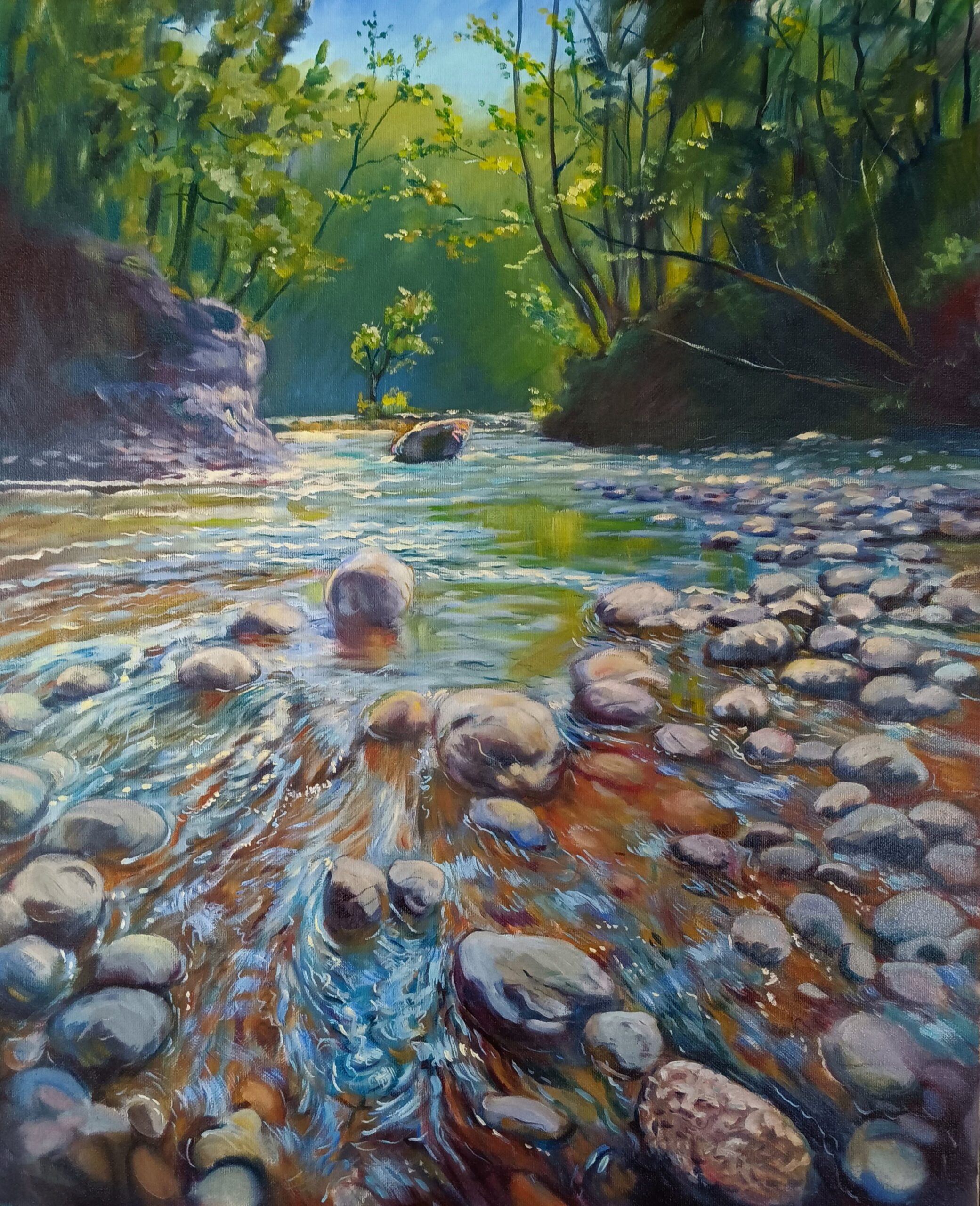 Rippling Green River 16 x 20